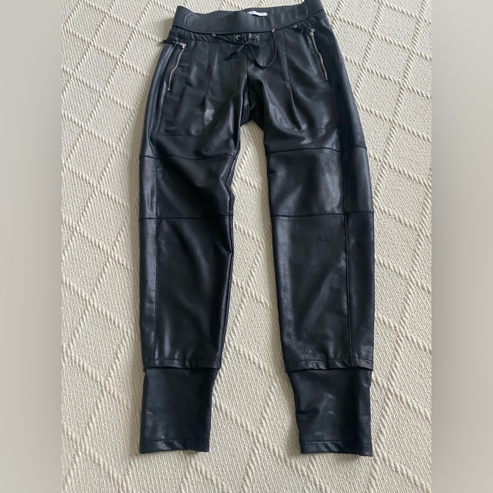 Faux leather jogger